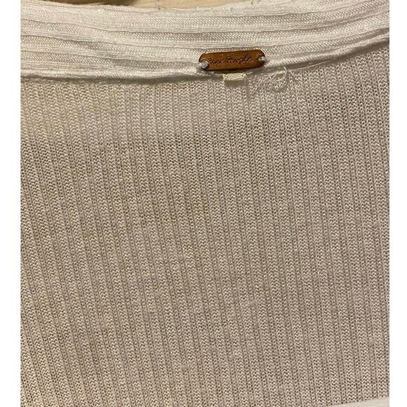 Free People Set to Stun Tunic Top Small White Lace Cotton Linen Cottage Boho - Picture 12 of 15